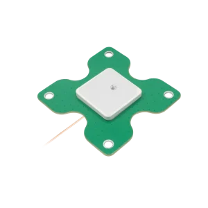 AIGC059 active GNSS L1 ceramic patch antenna modules with 35x35x4mm patch on 75x75mm board and SMA cable