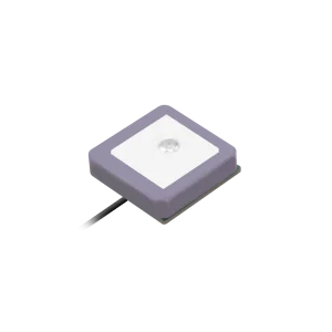 AILC001 902-928 MHz circularly polarized UHF RFID ceramic patch antenna module with 18x18x4mm patch on 19x19mm PCB, shielding case and 150mm RF1.13 cable with IPEX1 connector -ABOOSTY