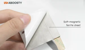 Soft-magnetic ferrite sheet installed behind an NFC FPC antenna for near-metal applications