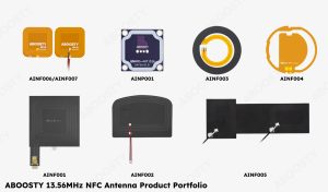 ABOOSTY 13.56 MHz NFC antenna portfolio with FPC, PCB and cable-connected models AINF001 to AINF007