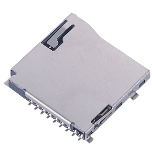 MicroSD Push-Push Memory Card Connector used on Security Devices, External Soldering Type