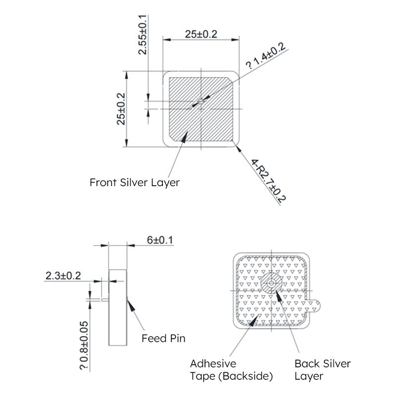 AIGC029 - GNSS -GPS-Passive Antenna -Dismensions-EN -ABOOSTY