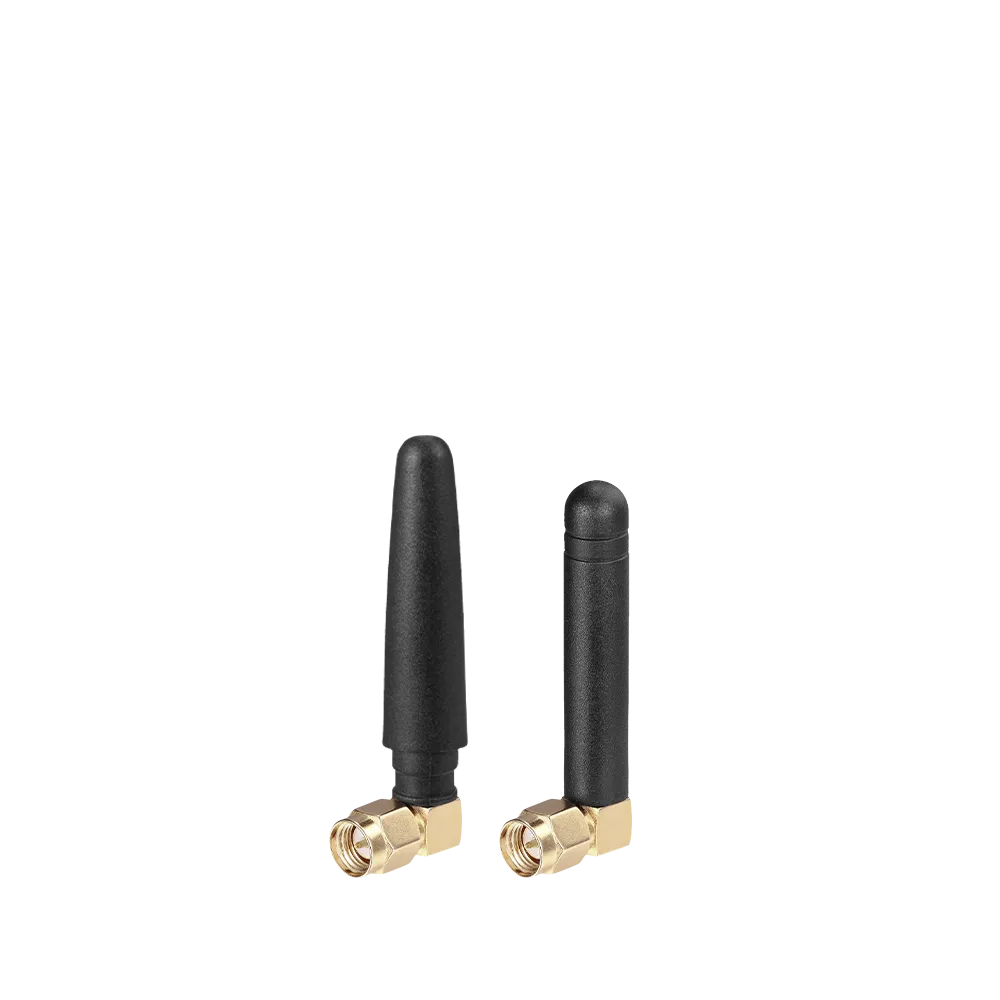 Black 2.4G WiFi Mini Right Angle L-shaped Rubber Antenna with SMA Male Connector
