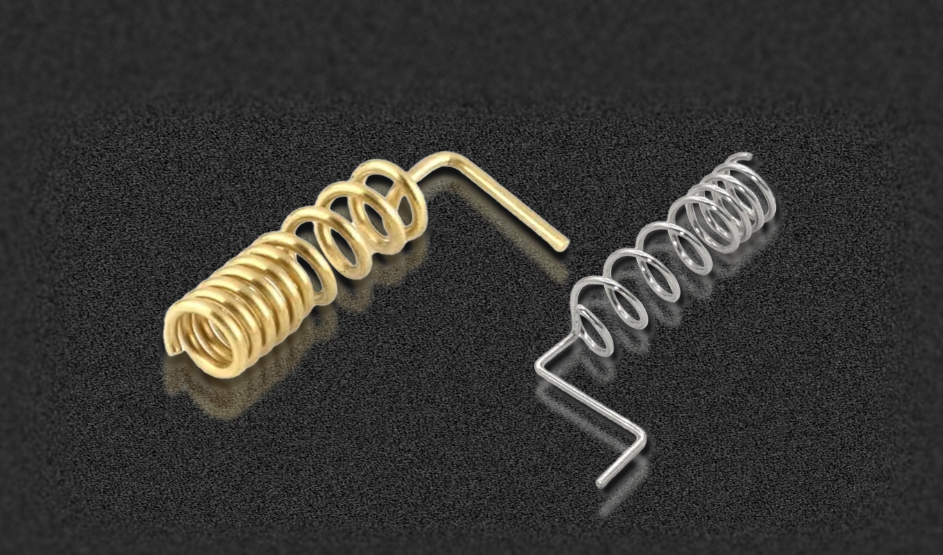 Helical Spring Antennas: Which is Better, Golden or Silver?