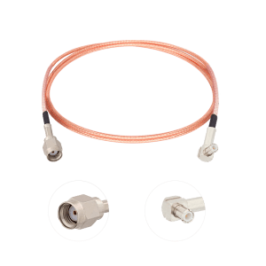 Straight RP-SMA Male to MCX Male Plug Right Angle, RG316 Coax, 2500mm