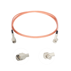 Straight SMA(M) to MCX(M) Plug Right Angle, RG316-DS Coax, LF solder, 2000mm