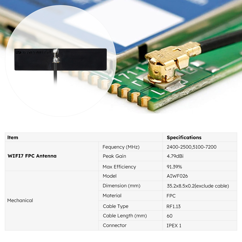 AIWF026-Adhesive-2.4G5.8G-Dual-Band-WiFi-Embedded-FPC-Antenna-specifications