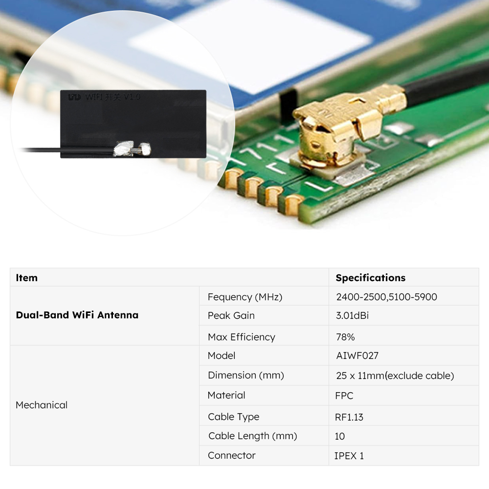 AIWF027-WiFi-Embedded-FPC-Antenna-specification