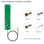 ABOOSTY AICP65x15 L200 LTE Cellular PCB Antenna Dimensions with MCX-J Coaxial Cable