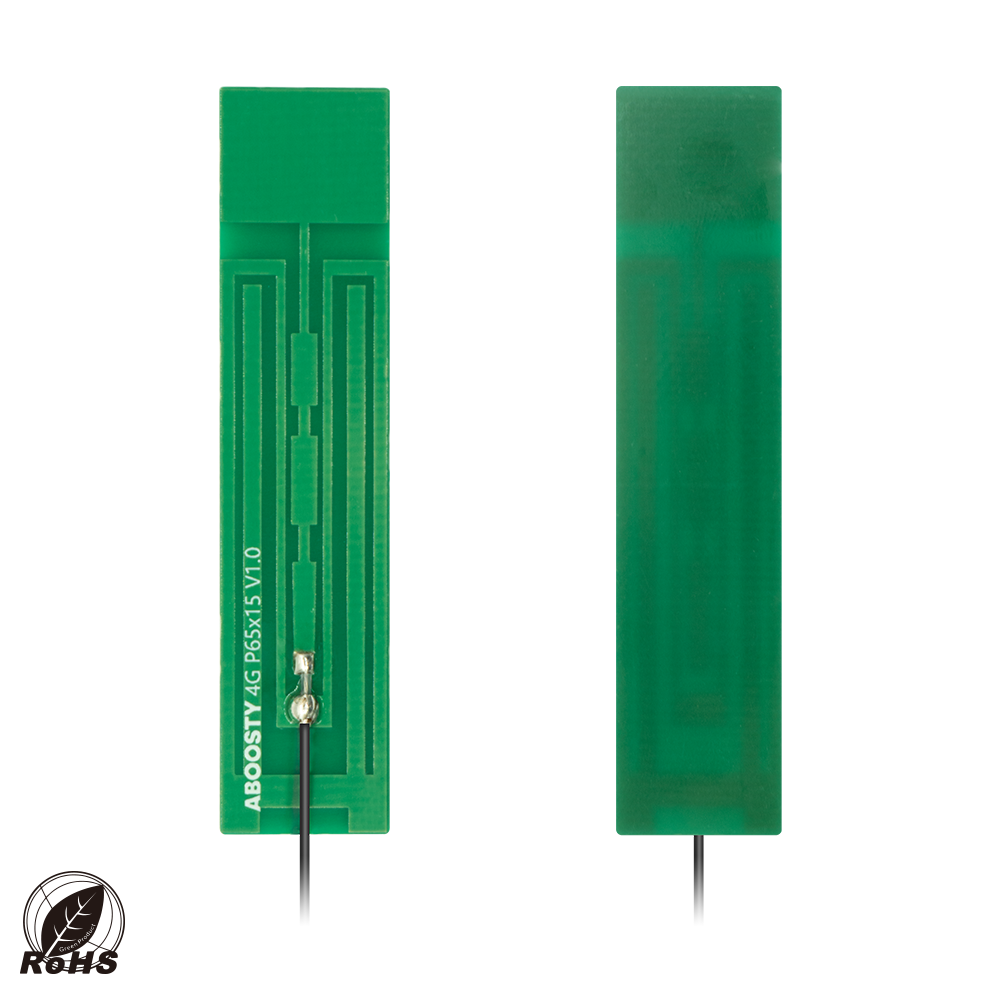 ABOOSTY AICP006 65x15 L200 MCX-J LTE/Cellular PCB Antenna Front and Back View
