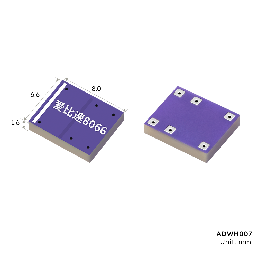 ADWH007 antenna dimensions 8.0x6.6x1.6mm