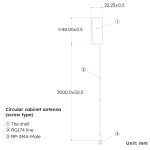 Dimensions of ABOOSTY AELK001 470–510 MHz Magnetic Mount Round Antenna