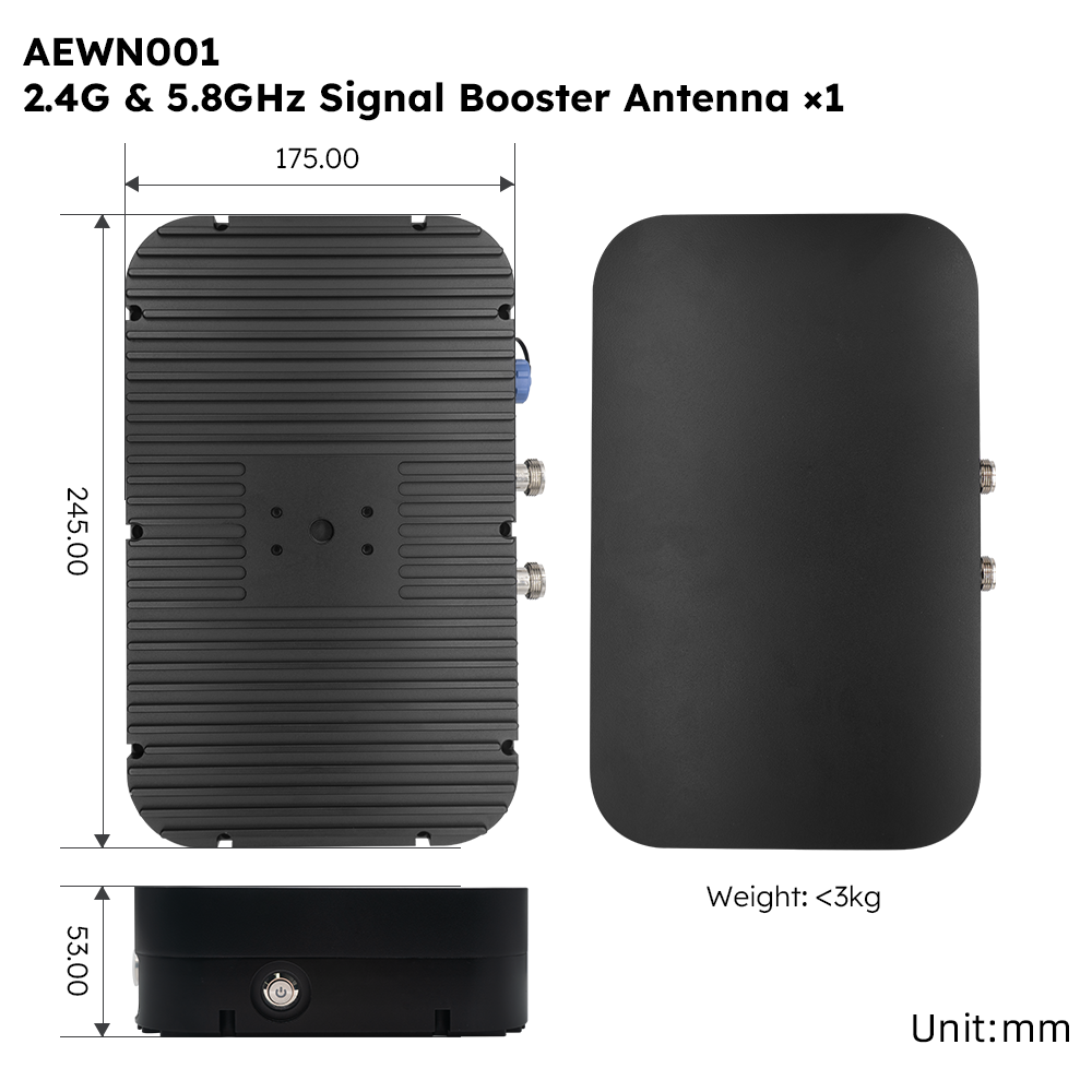 AEWN001-245×715mm-Signal-Booster-Antenna-technical-specs-including-amplifier-parameters