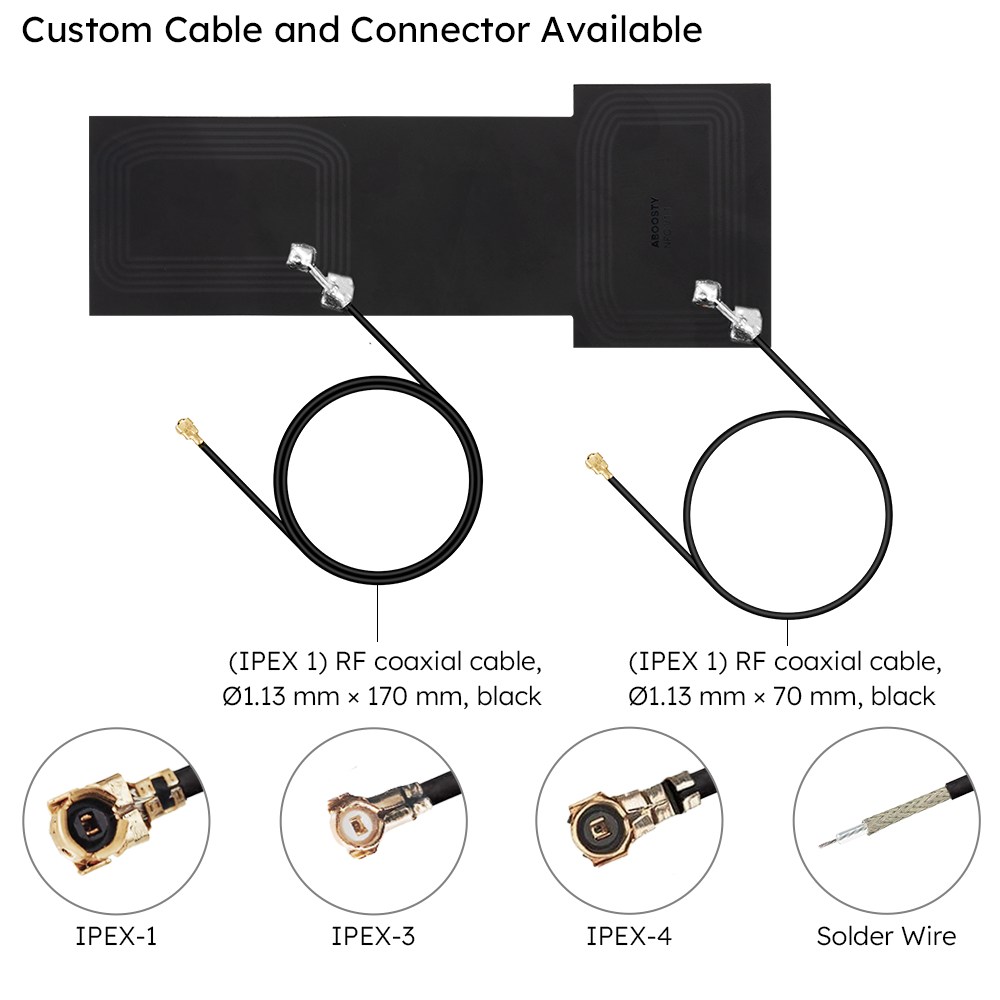 155×60mm NFC 2×2 MIMO antenna for industrial IoT devices
