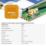 AINF006 NFC FPC antenna electrical parameters with Frequency, impedance, inductance, Q-factor