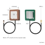 ABOOSTY AIGC058 GPS Antennas Mechanical drawing 15×15×4 mm PCB 15×15×0.6 mm
