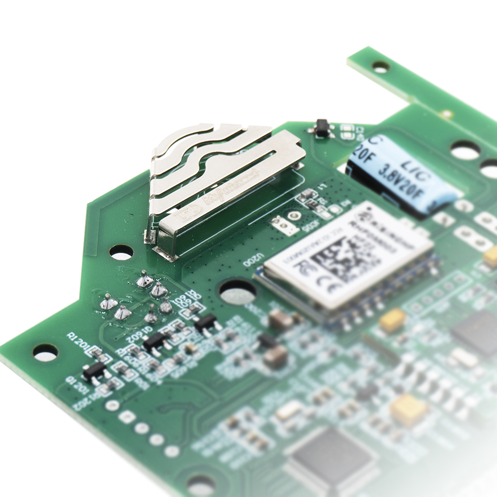 ADCM001 4G LTE cellular on-board SMD stamped-metal antenna mounted on PCB, compact embedded antenna layout for IoT and wireless devices