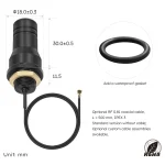packaging of AEWW015 2.4G WiFi omni external mini antenna with screw mount and IPEX 3 cable for OEM and distributor supply -ABOOSTY
